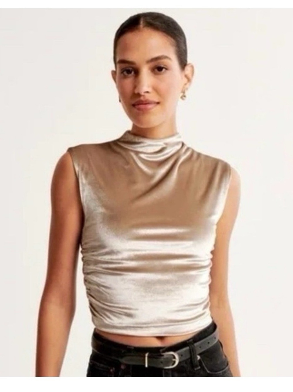 Abercrombie & Fitch Paloma Top in Champagne Velvet